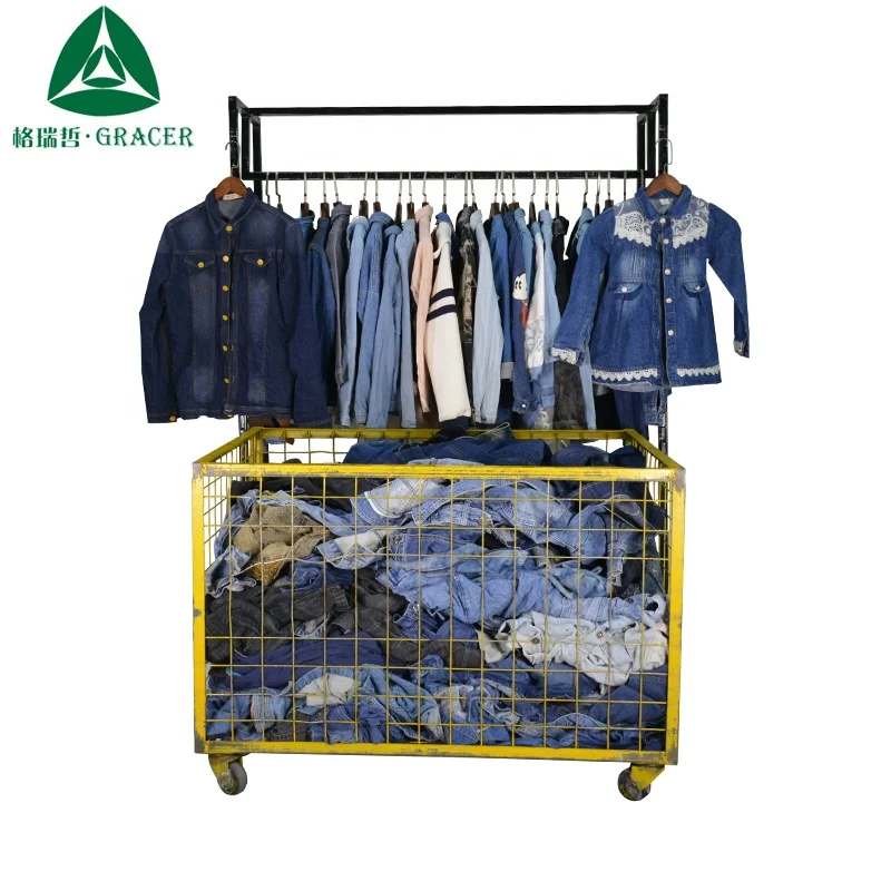 

Free Used Clothes in Bales Used Denim Jacket Second Hand Clothing Angola, Black and blue