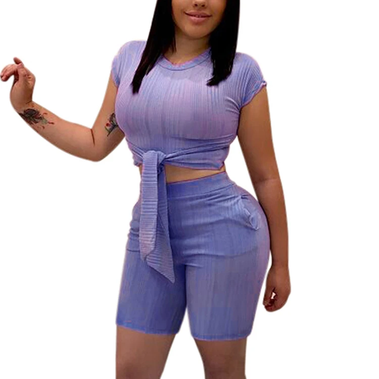

Feelingirl 2019 Summer New Purple Two Piece Bandage Fashion Breathable Women Sexy Jumpsuit, N/a