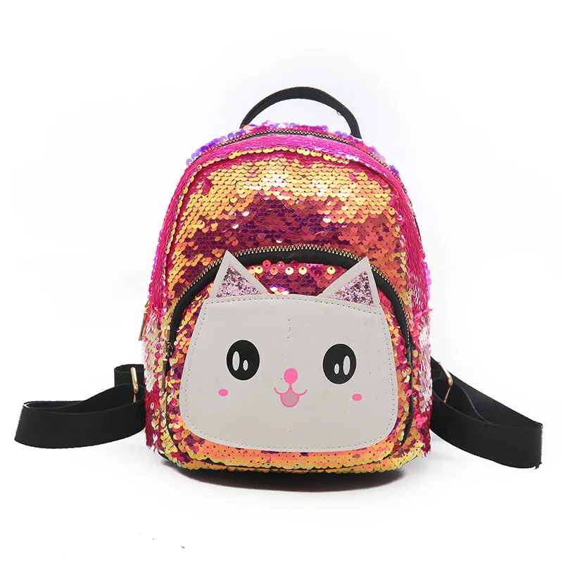cat sequin backpack