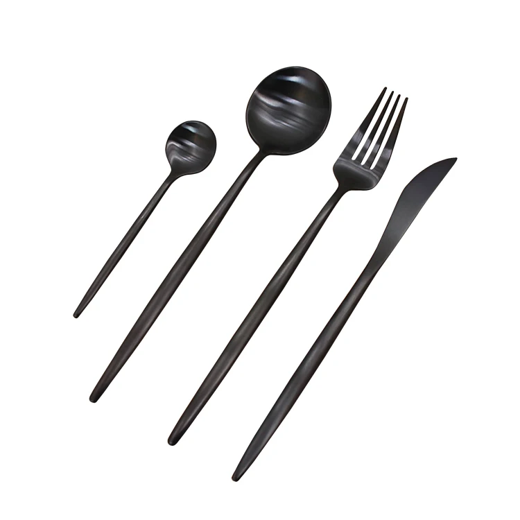 

Alibaba best sellers products 2020/2021 stianless steel cutlery set black flatware sets for home star hotel restaurant, Customized
