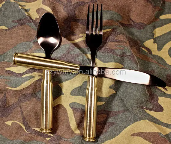 

50 BMG Bullet Utensils| Custom Dinnerware Spoon Fork Knife Set