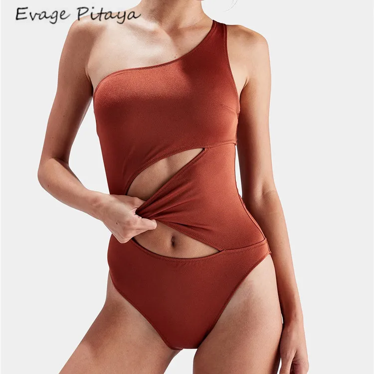 

Wholesale Factory price Low MOQ Cut out One should Solid color Sexy japan swimsuit sexy, Print