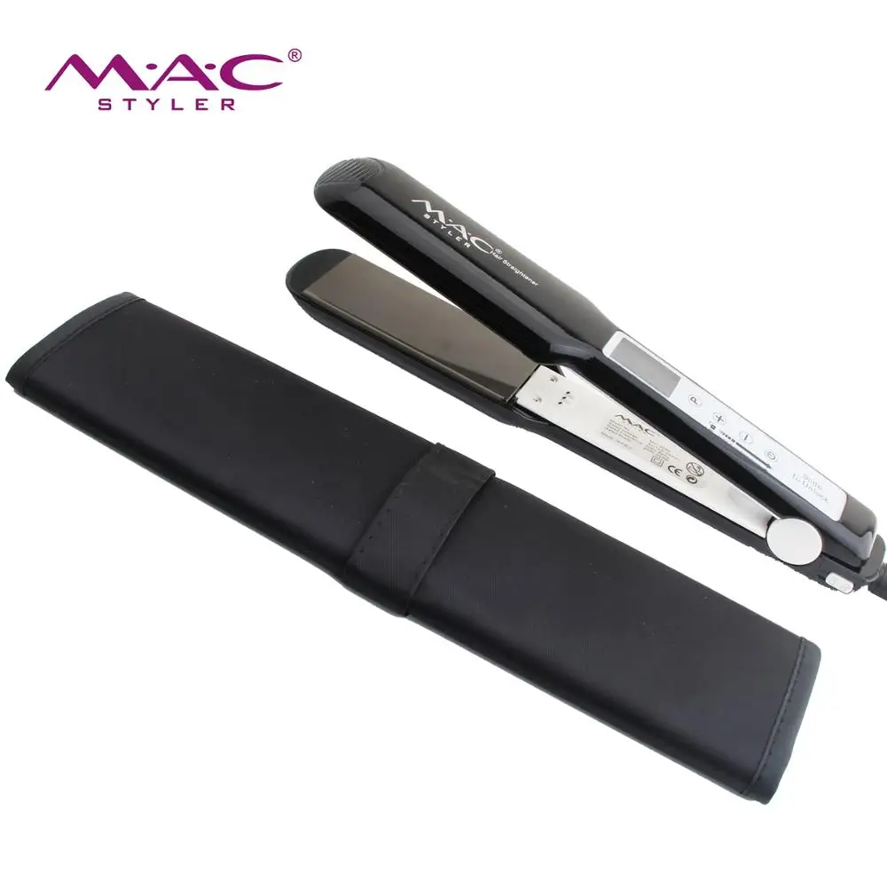

Custom High Temperature 480FFlat Iron LCD Digital Display hair straightener, Black