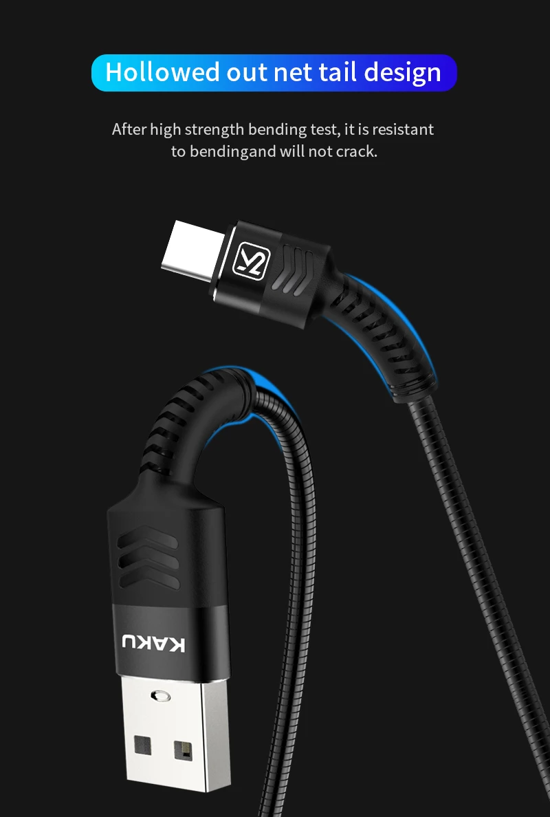 KAKU 5pin android metal micro usb aluminum metal shell type c 3.1 cable 3m - ANKUX.COM