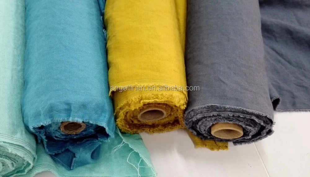 
100% pure linen stone washed fabrics in many colors for clothes 