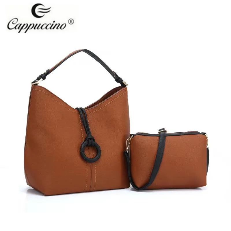 

2020 New Fashion PU Leather 2 pcs in one set women handbag
