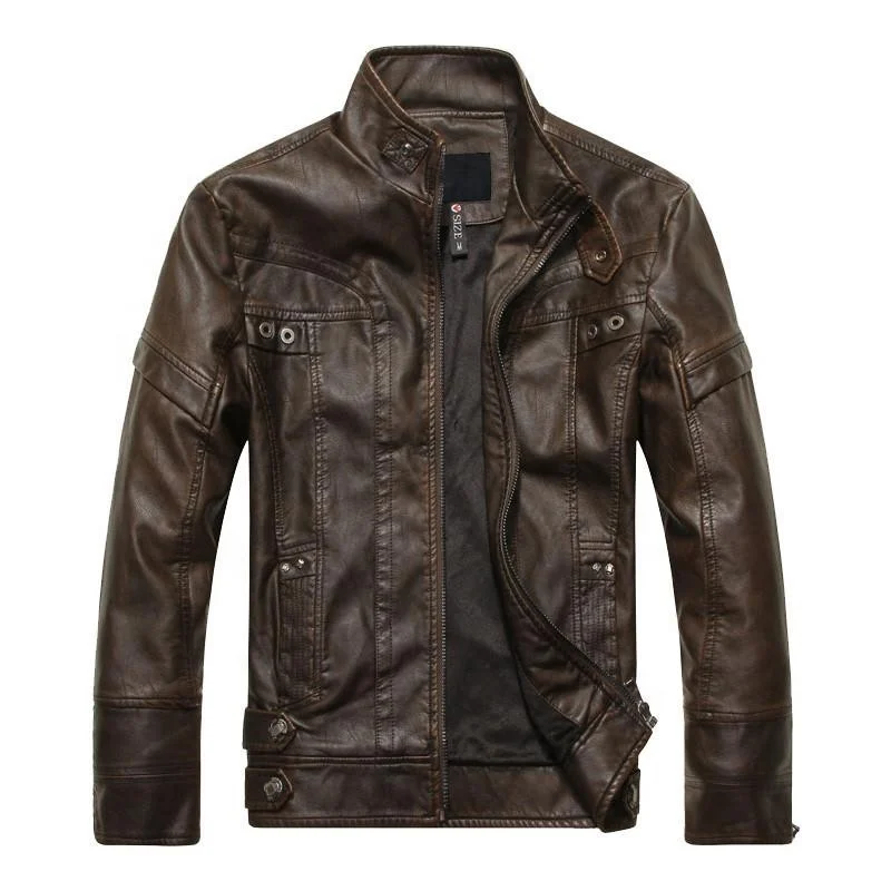 

Wholesale Plus Size Men Pu Biker Leather Jackets Importers In Usa, Black;yellow;brown