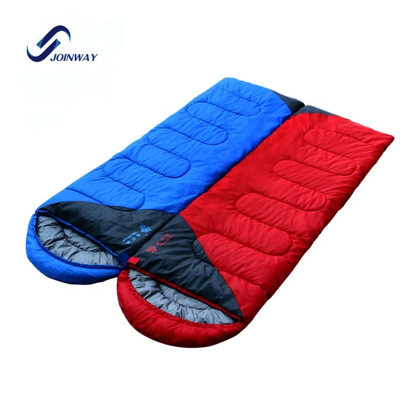 

JWB-001 Hot Sale good quality outdoor camping winter spliced envelopesleeping bag for camping, Red and blue