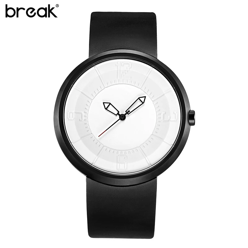 

Break Creative Watch Men B101 Brand Luxury Rubber Strap Waterproof Matte Light Sports Wristwatch Clock Men 2019 Reloj Hombre