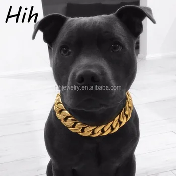 gold choke chain dog collar