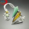 Natural gemstone crystal universal silver dowsing pendulum