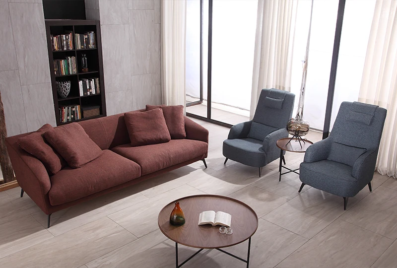 Fabric new fashion modern simple wood furniture design sofa sets
