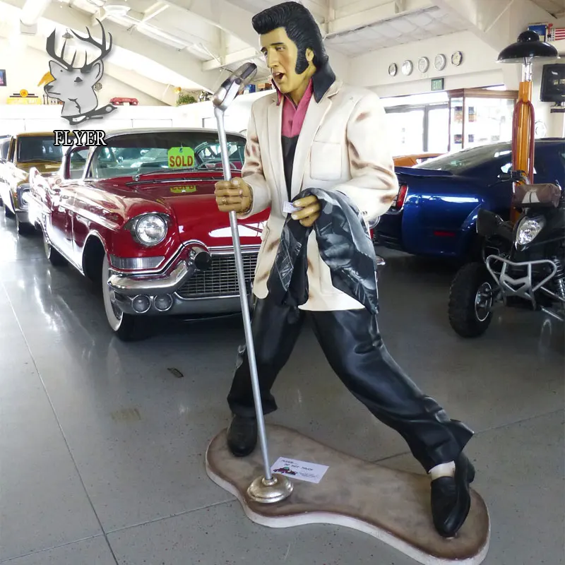 Outdoor Decoration Life Size Fiberglass Elvis Presley Statue For Sale