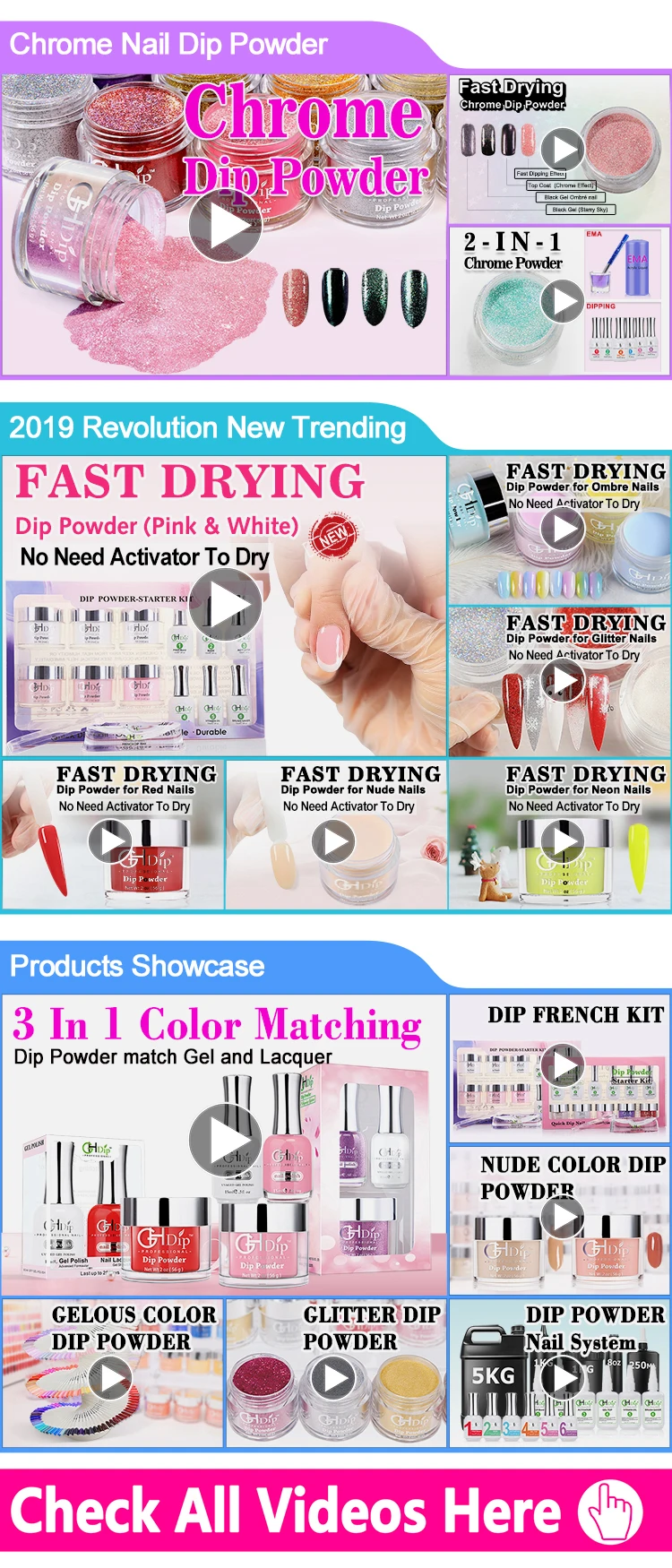 Perfect Color Match 3 In 1 Set Nail Dipping Powder Match Gel And Lacquer Buy Dipping Powder 