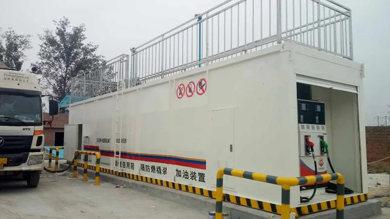 containerized mobile portable fuel gas petrol station