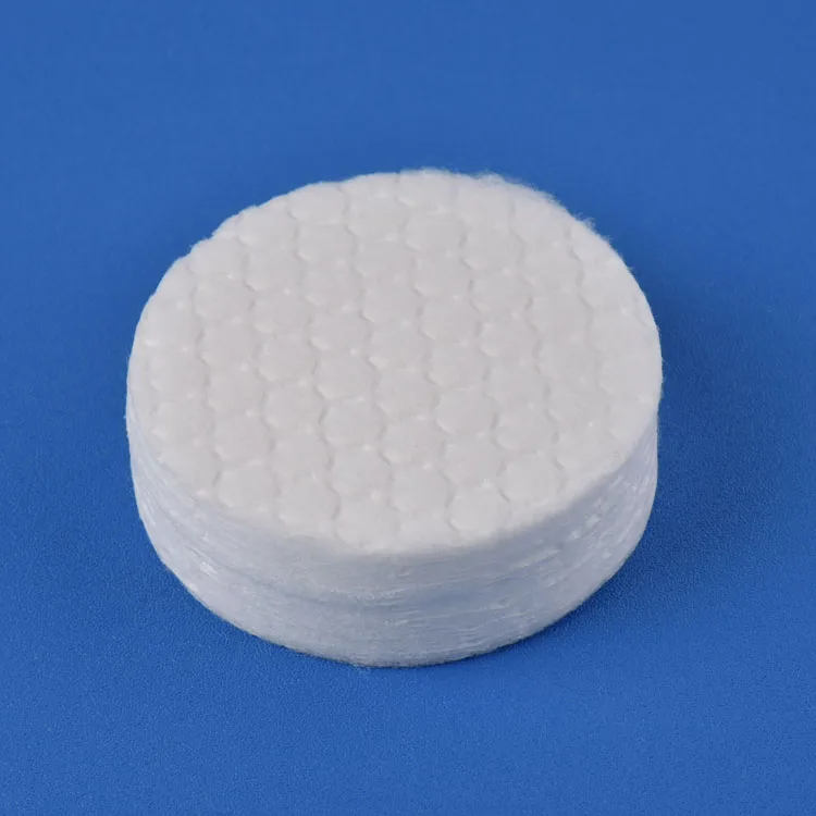 
Women cosmetic remover absorbent exfoliating facial makeup round beauty embossed pressed round cotton pads 