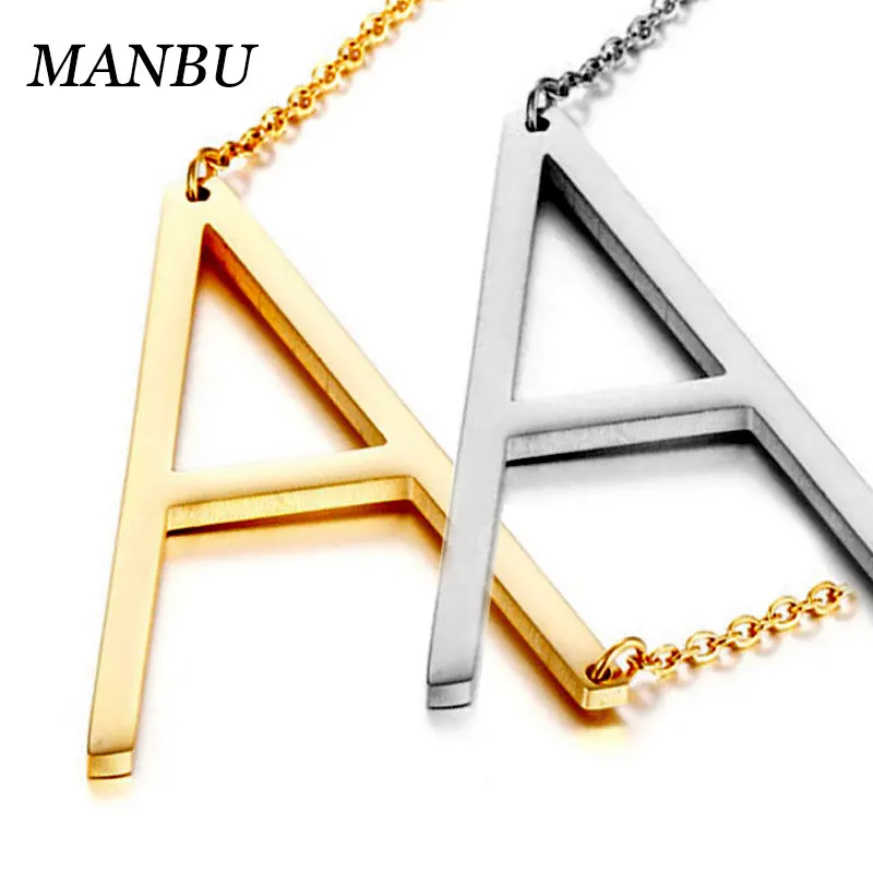 

sideways initial necklace letter pendant sterling silver jewelry necklace, stainless steel initial necklace 12792, Picture