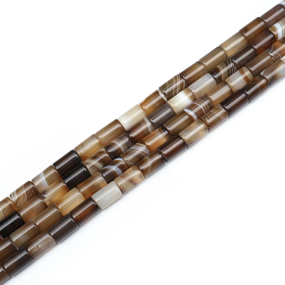 

Hot Selling in Africa Wholesale Fashion Tube Beads Natural Cylinder 10x14 mm Agate Loose Stone Beads Bulk