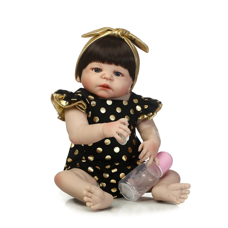 

2018 hot sale Reborn silicone Baby girl Doll 57cm victoria Full Silicone body Handmade Lifelike kids Dolls toy