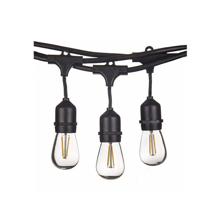 Romantic decorative light led custom length christmas light wholesalers string light extension cord with S14 bulbs for backyard
