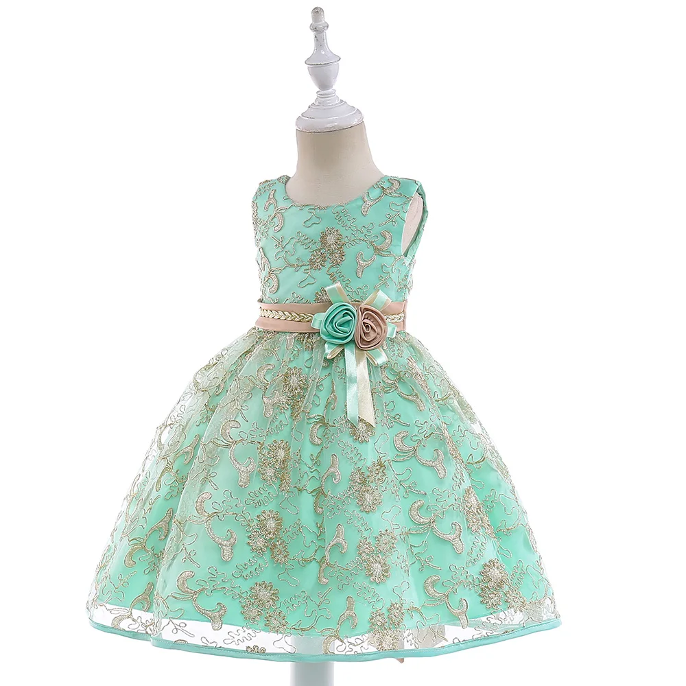 

Latest New Design Girl Clothing High Quality Lace Kids Children Baby Girl Birthday Party Fashion Dress L9030
