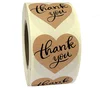 Customized good quality brown kraft paper hot stamp heart shape stickers thank you stickers roll