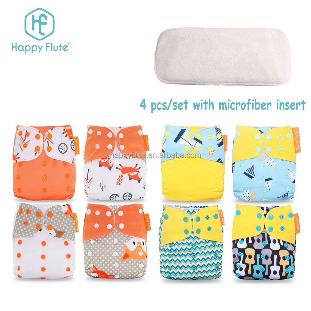 

Happy Flute Reusable Diaper Bulk Wholesale Cloth Diaper Stock Baby Diaper, Colorful