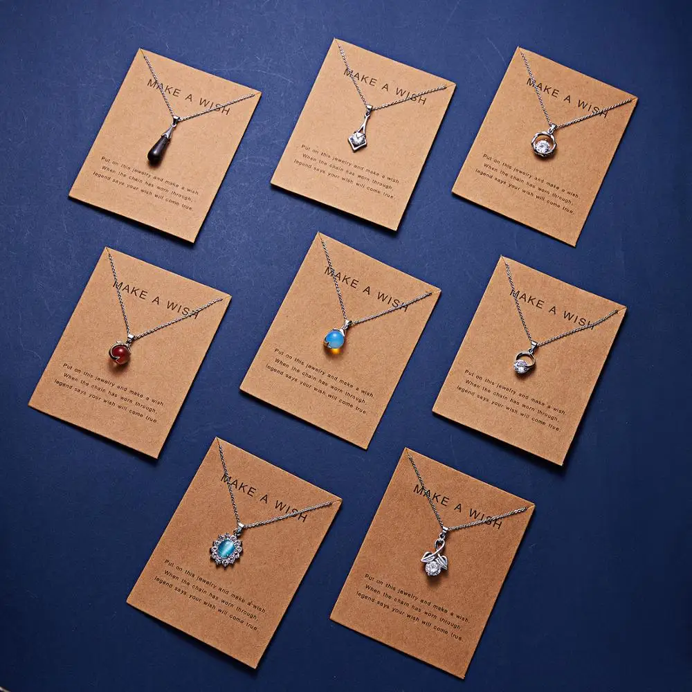 Card Necklace Woman Accessory Gemstone Gold Chain Handmade Accessories Women Jewelry