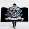 Pirate Sherpa Throw Wild Wolf and Moon Digital Printing Reversible Warm Blanket for Bed Or Couch