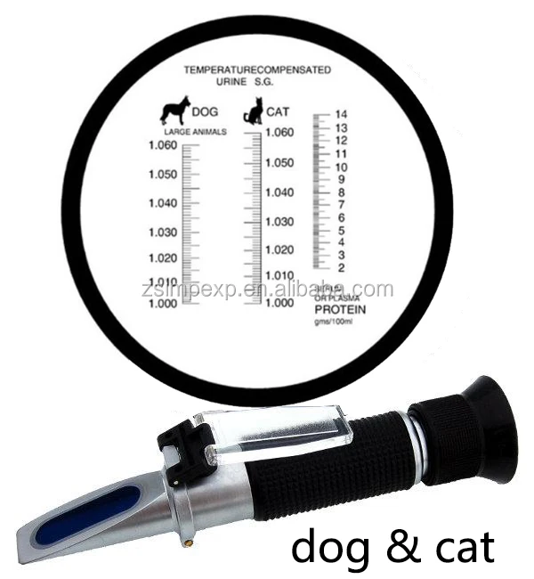 Pet Clinical Refractometer Dog Cat Refractometer for Measuring Serum Protein&Urine Specific Gravity 
