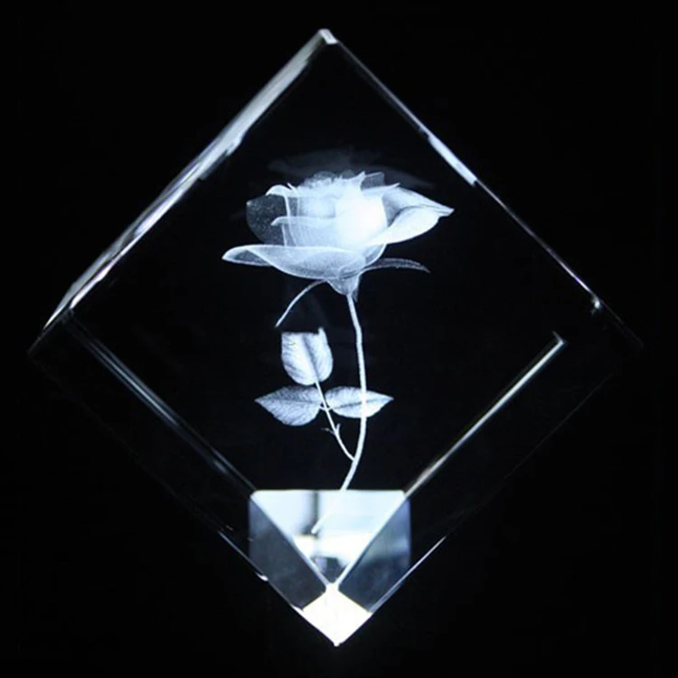 Promotional Crystal 3d Laser Rose Valentines Day Gifts manufacture