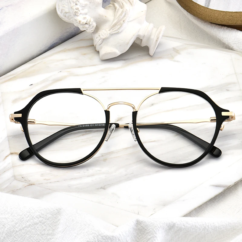 

2024 Fashion luxury designer acetate metal eyeglasses frames italian optical glasses frames blue light filter glasses