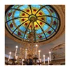 Customized high quality Arabic arched design stained glass ceiling dome glass for roof decoration