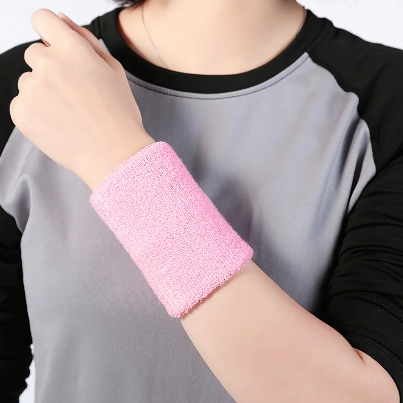 

Hot 1pc Wristbands Sport Sweatband Easy To Dry Breathable Hand Band Sweat Wrist Support Brace Wraps Guards For Gym Volleyball, Black,orange,light grey,white,pink
