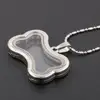 Hot Selling New Design Plain Dog Bone Shape Glass Locket Necklace Fitting With DIY Floating Little Charms