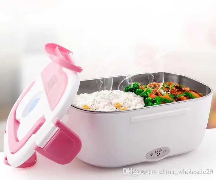 

Free shipping 220V/110V Portable Electric Heating Lunch Box Food-Grade Food Container Food Warmer For Kids 4 Buckles Dinnerware