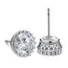 Customized Size Fashion Zinc Alloy Clear Prong Set Cubic Zirconia Stud Earrings