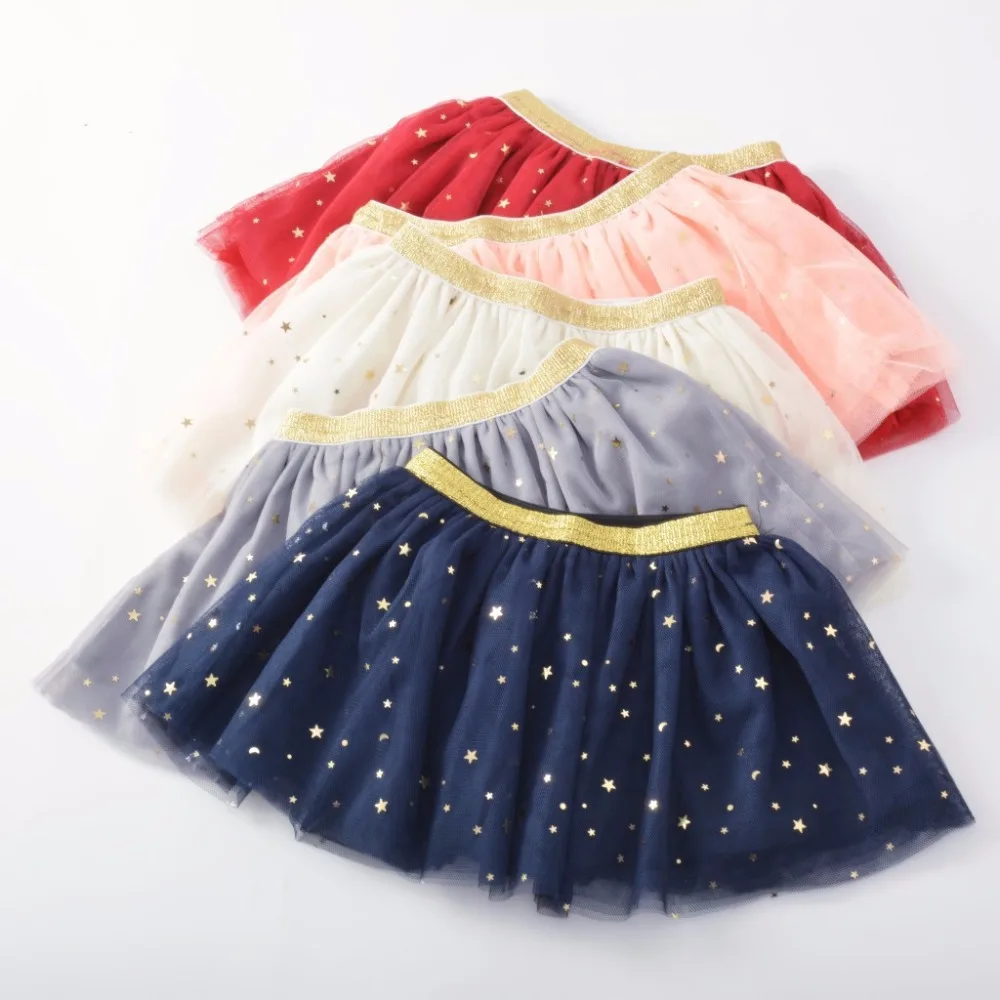 High Quality Wholesale Children Tutu Skirt Fluffy Tulle Stars Sequin Skirt Kids Tutu Skirts For Girls