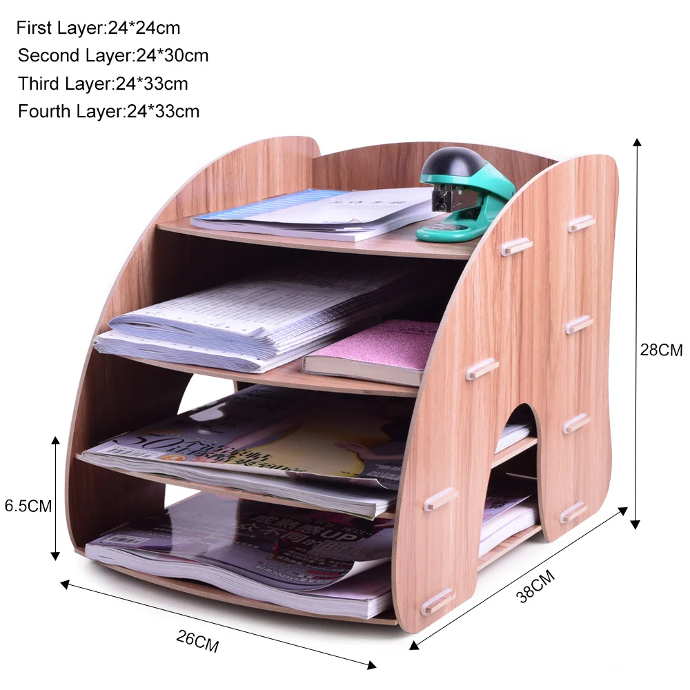 Hot Sale Casual Fashion Desk File Sorter Organizer Wooden Office