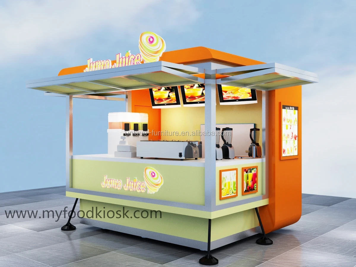 Most Popular Outdoor Food Juice Bar Kiosk & Ice Cream Kiosk Design