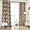 luxury brown wave pattern window curtain for the corridor