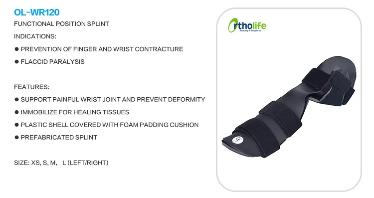 Ol-wr120 Prefabricated Black Neutral Position Wrist Hand Splint - Buy ...