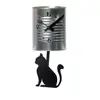Decorative fancy Tin modern black cat wall clock for kitchen room