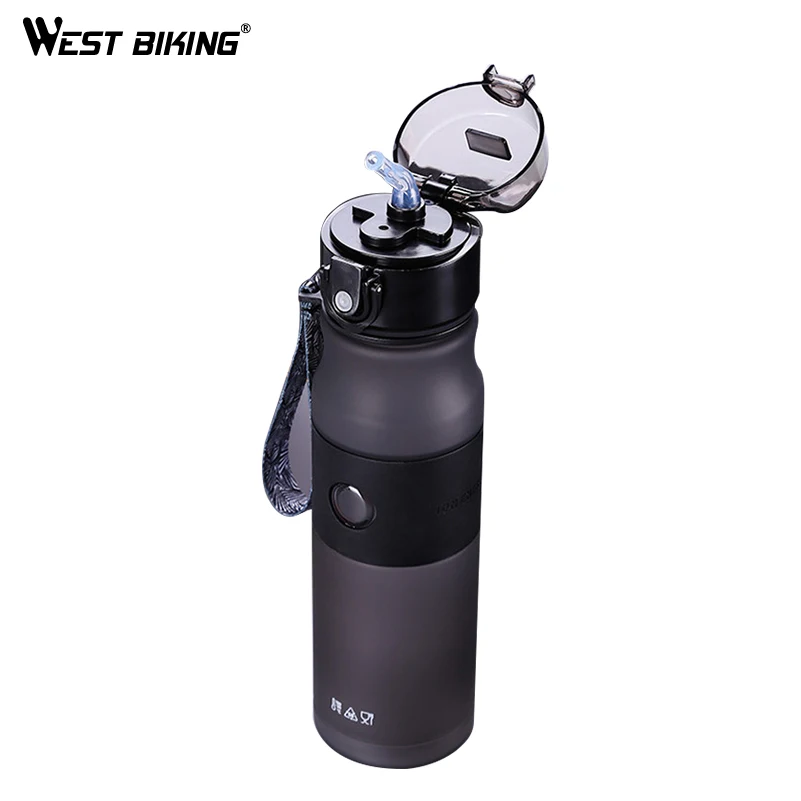 

WEST BIKING Bicycle Water Bottle Portable Leak-Proof Cycling Water Bottles Filter Outdoor Sport Water Bottle, Black/white/blue/pink/green