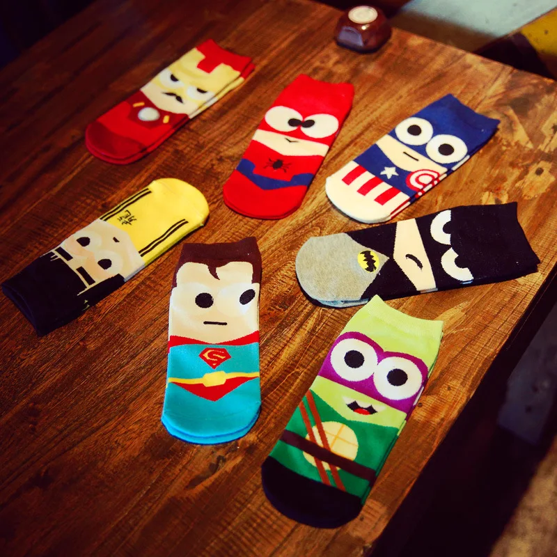 

Wholesale hot funny super man individual weekly socks, Optional