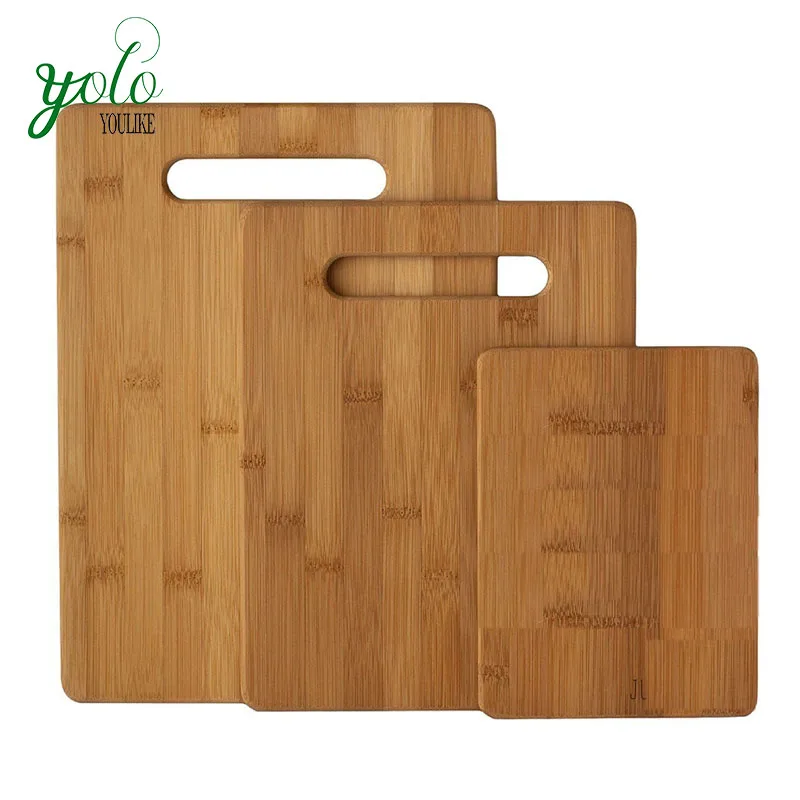 

3 Piece Set 100% Organic Kitchen Wood Bamboo Cutting Board