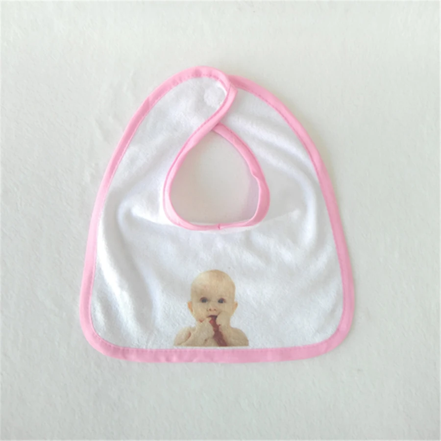 Sublimation Custom Baby Bib,100 Poly,White Printable Part With Colored