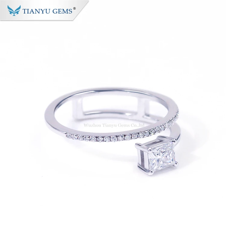 

tianyu gems fine jewelry wholesale irregular 925 silver gold plated moissanite ring for women