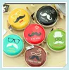 Cartoon Cute Big Beard Face Designs Round Portable Storage