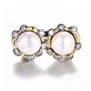 Double Pearl Ring 925 Sterling Silver Gold Plated Button Pearl Ring